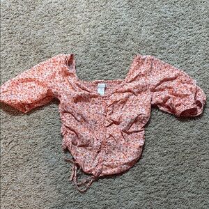H&M Orange Floral Women's Top